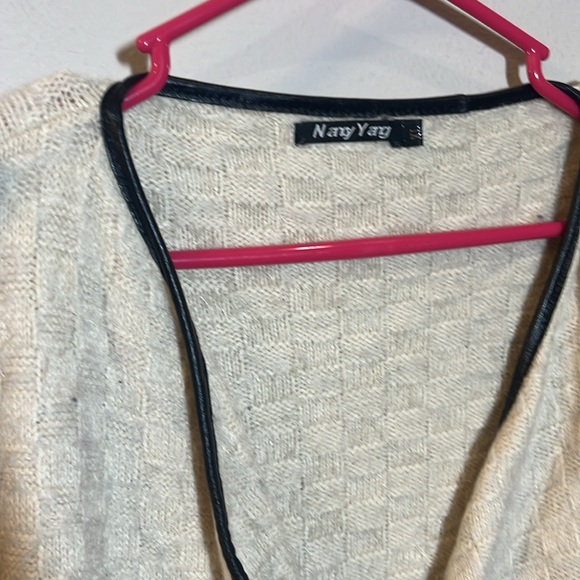 Nancy Yang Knit Open Cardigan Sweater XL - Picture 4 of 6